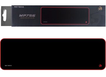 Pad Mouse Netmak Nm-mp756 Laterales Bordados 80x30x3mm Gamer Rojo