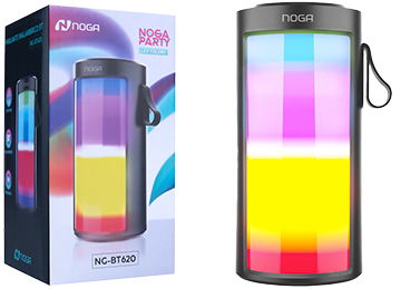 Parlante Noganet Ng-bt620 Rgb 5w Tws Portatil A Bateria 500mah Bluetooth 5.05 Incluye Correa De Mano Y Cable Micro Usb Para Cargar