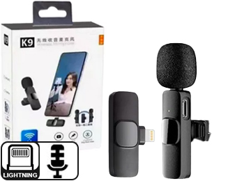 Microfono K9 Lavalier Conector Lightning Bluetooth Entrevistas Periodiosmo Aire Libre Solo Apple Iphone