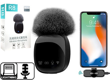 Microfono R8 Solo Conector Lightning Bluetooth Entrevistas Periodiosmo Aire Libre Bateria 400mah Solo Apple Iphone