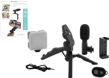 Palo Para Selfies Monopod Ay49 Ab209 5 Watts Con Disparador Luz Y Microfono Usa 3xaaa Para Iluminacion No Incluidas