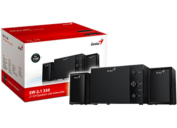 Parlantes Genius Sw-2.1 350 15w 220v Cable 1.5mts Control De Volumen Negro
