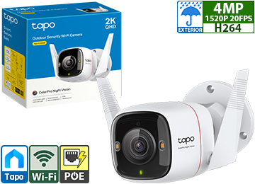 Camara Ip Tp-link Tapo C325wb 2688x1520 2k Qhd 4mp H264 Wifi Rj45 Poe Vision Nocturna Color Pro Sirena Dectecion Movimiento Personas Mascotas Vehiculos Ip66 9v 0.6a Microsd Hasta 512gb - Exterior