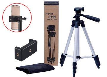 Tripode 3110 Aluminio Altura Max 1.5m Hasta 3kg Soporte Para Celular Y Tornillo Para Camara - Incluye Soporte Para Celular