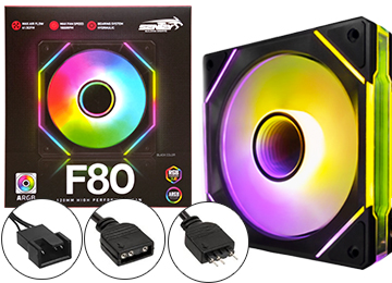 Cooler Turbina 120x120mm Sentey F80 Argb Pwm Efecto Infinito 800-1800rpm Conector 4 Pines + Conector Argb