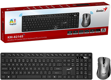 Kit Teclado + Mouse Genius Km-8216s Multimedia Incluye Pilas Mouse 1xaa Teclado 2xaaa Mouse Espanol Inalambrico