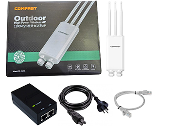 Access Point Comfast Cf-Ew85 1xwan 2xlan Dual Band 2.4ghz 5.0ghz 3570mbps Wifi7 Ip66 3xantenas 5dbi Incluye Poe 48v Cable De Tension Rj45 50cm Y Precintos Exterior