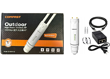 Access Point Comfast Cf-Ew74 V2 1xwan 1xlan Dual Band 2.4ghz 5.0ghz Wifi5 1200mbps 2xantenas 5dbi Incluye Poe 48v Cable De Tension Rj45 50cm Precintos Y Tornillos Ip66 Exterior