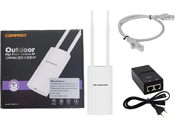 Access Point Comfast Cf-Ew72 V2 1xwan 1xlan Wifi5 1200mbps 2xantenas 5dbi Incluye Poe 48v Cable De Tension Rj45 50cm Ip66 Exterior