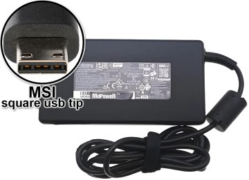 Cargador Notebook 20v 12a Square Msi 240w Chicony Original - No Incluye Cable De Tension Codigo 6662