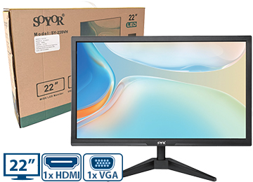Monitor Soyor 22 Vga Hdmi Led 60hz 1920x1080 8000:1 3ms Incluye Transformador 12v 3a Y Cable Hdmi / Vga - Outlet - Pixeles Defectuosos