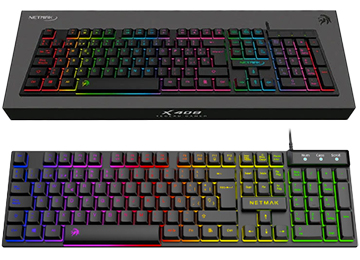 Teclado Netmak Nm-X408 Cable Usb 1.35mts 105 Teclas 12 Multimedia Retroiluminado Gamer Espanol