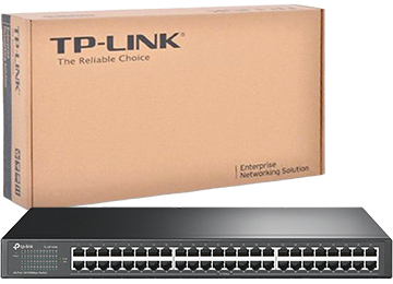 Switch De Red 48 Puertos Tp-link Tl-sf1048 10/100 Incluye Encastres Para Amurar Y Cable De Alimentacion