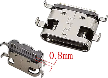 Usb Jack Hembra Tipo C 6 Pines 0.8mm