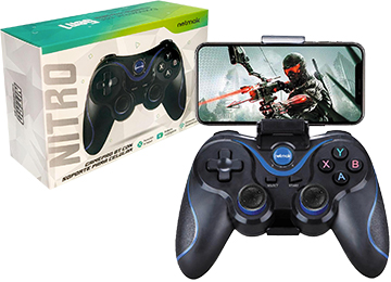 Joystick Netmak Nm-Nitro 5 En 1 400mah Bluetooth 5.0 Android Ios Ps4 Ps3 Pc Nintendo Switch Incluye Cable Micro Usb Para Cargar
