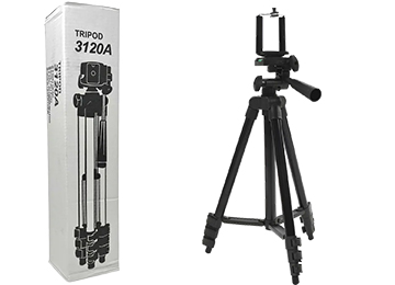 Tripode 3120 Aluminio Altura Max 1.1m 110cm Tamano Cerrado 35cm Hasta 3kg Soporte Para Celular Y Tornillo Para Camara