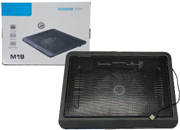 Base Para Notebook N19 1xcooler140mm Silencioso Color Azul Cable Usb 30cm De 12 A 17 Pulgadas 32.5x25cm