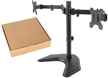 Pie De Monitor Doble 14 A 27 Pulgadas Vesa 75x75 100x10 Altura Ajustable Hasta 40cm Articulado Brazo 40cm Base De Apoyo 40x30cm