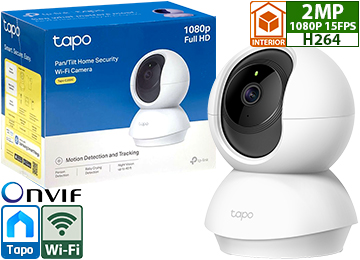 Camara Ip Tp-Link Tapo C200c 1080 Full Hd Wifi 2.4ghz Rotacion 360 Grados Horizontal Vision Nocturna Deteccion De Personas Y Bebe Soporta Microsd Hasta 512gb Interior