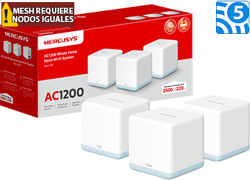 Router Access Point Nodo Mercusys Halo H30 Pack 3 Unidades Ac1200 Mesh Wifi Mu-Mimo Dual Band 5ghz 867mbps 2.4ghz 300mbps