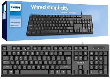 Teclado Philips Serie 2000 Cable 1.5mts Usb Espanol Negro