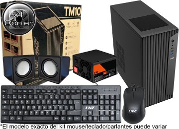 Kit Gabinete Sentey Tm10 Atx Fuente 550w 1xusb3.0 2xusb2.0 1xhdaudio 1xcooler 120x120mm Vga Hasta 350mm Cpu Hasta 160mm Dimensiones 375x182x415mm Teclado Mouse Parlantes Incluidos