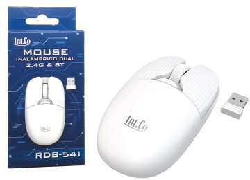 Mouse Intco Rdb-541 2 En 1 Bluetooth + 2.4ghz Inalambrico Hasta 1600dpi Negro