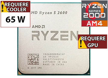Procesador Amd Ryzen 5 2600 3.4ghz Turbo 3.9ghz 6 Nucleos 12 Hilos 16mb L3 Cache 65w Am4 - Outlet - Usado - No Trae Video - Sin Caja Ni Cooler Ventilador