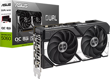 Placa De Video Asus Rtx5060 8gb Gddr7 3xdisplayport2.1 1xhdmi2.1b Pcie5.0 Dlls4 Dual Oc Edition - Requiere Alimentacion 1 Conector 8 Pines