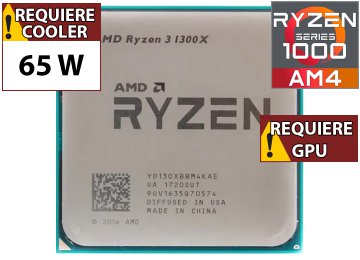 Procesador Amd Ryzen 3 1300x 3.5ghz 4 Nucleos 4 Hilos 8mb Cache Tdp 65w Am4 - Outlet - Usado - Oem - No Trae Video Sin Caja Ni Cooler Ventilador