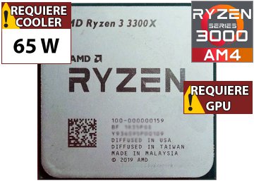 Procesador Amd Ryzen 3 3300x 3.8ghz 4 Nucleos 8 Hilos 16mb Cache Tdp 65w Am4 - Outlet - Usado - Oem - No Trae Video Sin Caja Ni Cooler Ventilador