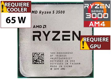 Procesador Amd Ryzen 5 3500 3.6ghz 6 Nucleos 6 Hilos 16mb Cache Tdp 65w Am4 - Outlet - Usado - Oem - No Trae Video Sin Caja Ni Cooler Ventilador