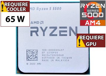 Procesador Amd Ryzen 5 5500 3.6ghz 6 Nucleos 12 Hilos 16mb Cache Tdp 65w Am4 - Outlet - Usado - Oem - No Trae Video Sin Caja Ni Cooler Ventilador