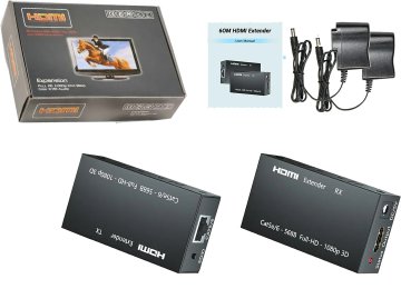 Adaptador Balun Extensor Hdmi 60mts Full Hd 1080p Alargue Por Par Activo Entrada Corriente 5v 5.5x2.5mm 2 Transformadores 5v 2a 5.5x2.5mm Incluidos