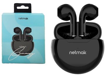 Auricular In Ear Netmak Nm-Gumy Bluetooth 5.3 Mano Slibres Negro