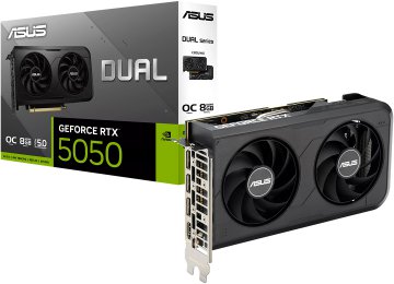 Placa De Video Asus Rtx5050 Dual Oc 8gb Gddr6 3xdisplayport 1xhdmi 128bit Dlss4 Oc Edicion Requiere Conector 8 Pines Para Alimentacion