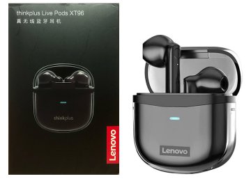Auricular In Ear Lenovo Xt96 Resistencia Ipx4 Ipx5 Bluetooth 5.1 Bateria Auricular 30mah Base 300mah Negro