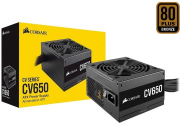 Fuente Corsair 650w Cv650 80 Plus Bronze 12v 52a 1x24pines 1x8pinescpu(4+4) 2x8pinespcie(6+2) 7xsata 2xmolex 1xfloppy - Outlet - Usada Sin Detalles Esteticos Con Garantia En Caja