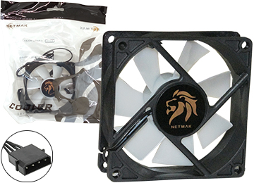 Cooler Turbina 80x80mm Netmak Nm-8025t Iluminado Conector Molex