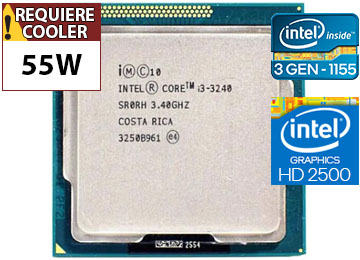 Procesador Intel Ivy Bridge I3-3240 3.4ghz 2 Nucleos 4 Hilos 1155 - Outlet - Usado - Oem - Sin Caja Ni Cooler Ventilador