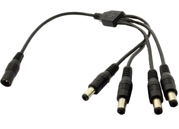 Cable Splitter Transformador 1x4 5.5x2.1mm Dvr Switching Camara Pulpo