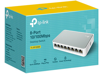 Switch De Red 8 Puertos Tp-Link Tl-Sf1008d 10/100 200mbps