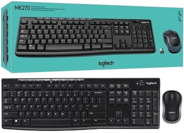 Kit Teclado + Mouse Logitech Mk270 Pilas Incluidas Negro Inalambrico Espanol