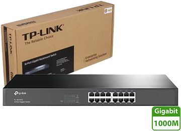 Switch De Red 16 Puertos Tp-Link Tl-Sg1016 10/100/1000 Gigabit R19 Rackeable