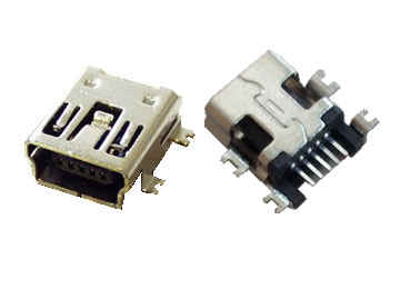 Mini Usb Jack 5 Pines Hembra Smt Sinking Plates