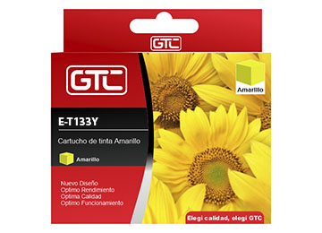 Cartucho Gtc P/ Epson T1334 Amarillo Stylus T25 TX125 TX235W TX420W TX320F TX135 Cartucho T133 133