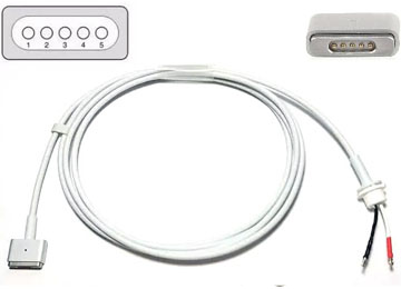 Cable Cargador Notebook Apple Magnetic 5 Pin 1.8m T Shape Magsafe 2 Alternativo