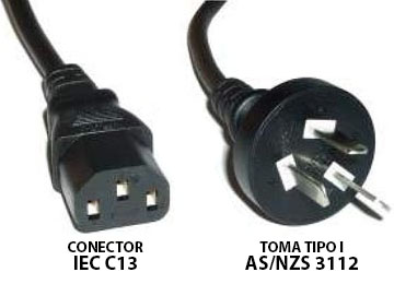 Cable De Tension Pc Fuente 220v 1.5m - Conector Iec C13 A Toma Tipo I As/Nzs 3112 - Para Pc Cpu Fuente Alimentacion