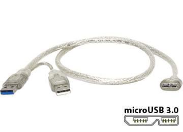 Cable Micro Usb 3.0 M A Usb 3.0 M + Usb M Power 50cm
