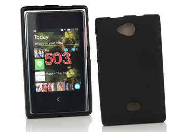 Tpu Nokia Asha 503 Material Rigido Negro Geeker